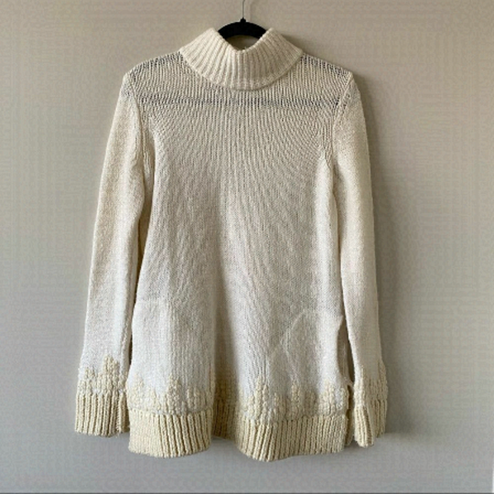 Anthro-“Sleeping On Snow” Embroidered Sweater